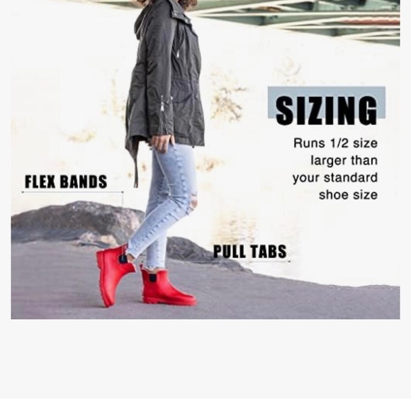 NORTY Women’s Red Ankle Waterproof Winter Rain Boots Size 7 - Picture 6 of 15